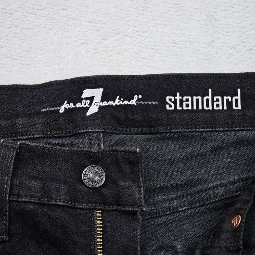 7 For All Mankind Standard Jeans Mens (31) 30x33 Black Straight Leg Stretch * - Picture 4 of 12